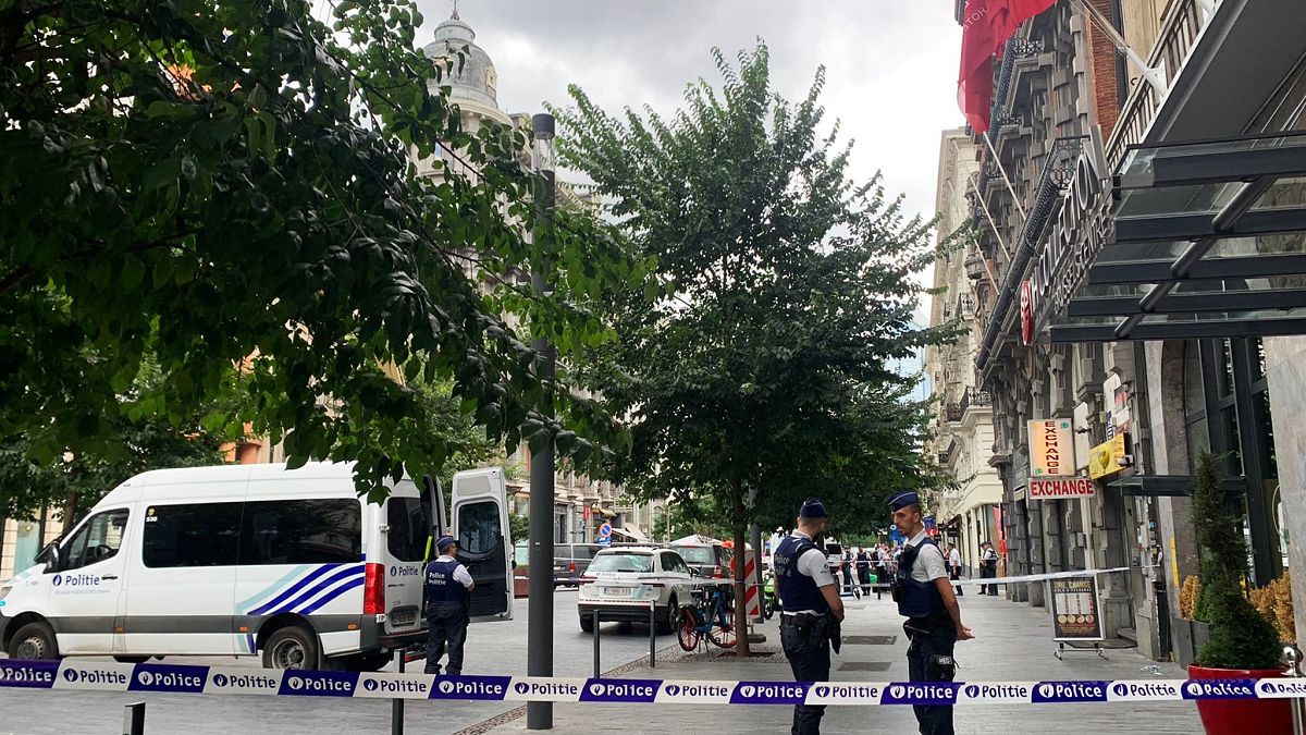 Belgian police deployed a security perimeter around the affected area in central Brussels.
