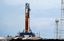 The SLS rocket ready for launch at the Kennedy Space Centre, Sunday, Aug. 28, 2022, in Cape Canaveral, Florida.