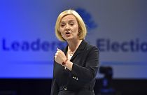 Liz Truss egy birminghami kampányrendezvényen 2022. augusztus 23-án