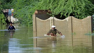 Inondation à Jaffarabad, Pakistan, le 26 août 2022