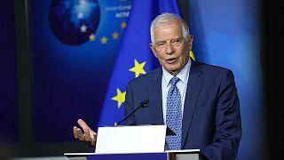 European Union foreign policy chief Josep Borrell speaks during a media conference in Brussels, 18 August 2022