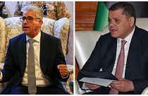 رئيس وزراء حكومة الوحدة الوطنية عبد الحميد الدبيبة و رئيس الحكومة المعينة من طرف البرلمان فتحي باشاغا.