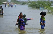 Les eaux de crue à Sohbatpur, un district de la province du Baloutchistan, dans le sud-ouest du Pakistan, 29.08.2022