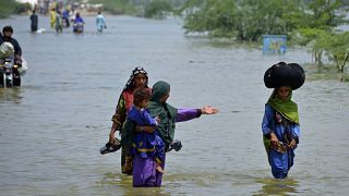 Les eaux de crue à Sohbatpur, un district de la province du Baloutchistan, dans le sud-ouest du Pakistan, 29.08.2022