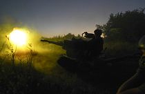 Ukrán katonák tüzelnek orosz célpontokra a harkivi régióban, 2022. augusztus 24-én - KÉPÜNK CSUPÁN ILLUSZTRÁCIÓ!
