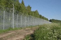 الحاجز الحدودي بين ليتوانيا وبيلاروس