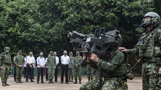 رئيس تايوان تساي إنغ ون في قاعدة بحيرة عسكرية في بينغو 30/08/2022