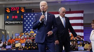 Joe Biden bei seiner Rede in Wilkes-Barre