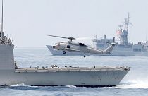 هلیکوپتر S70 نیروی دریایی تایوان در پایگاه دریایی سوآئو در ساحل شمال شرقی تایوان