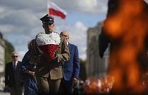Lengyel katona a II. világháború kitörésének évfordulóján rendezett megemlékezésen