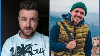 Travel vloggers Petr Lovigin and Leanid Pashkouski each have hundreds of thousands of YouTube followers 