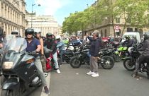 Motorcyclists protest in front of Paris' city hall over introduction of parking fees