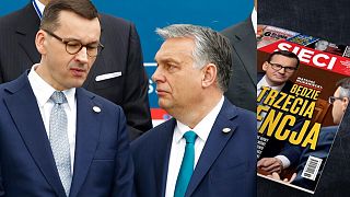  Mateusz Morawiecki és Orbán Viktor 2020-ban / a Sieci friss címlapja