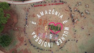 Manifestação em defesa da Amazónia.
