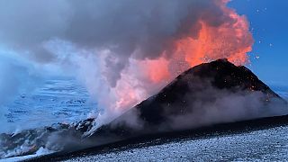 فوران یکی از آتش‌فشان‌های شبه‌جزیره کامچاتکا، مارس ۲۰۲۱