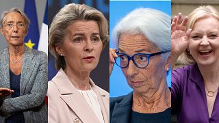 ليز تراس رئيسة الوزراء البريطانية، كريستين لاغارد رئيسة البنك المركزي الأوروبي، أورسولا فون دير لاين رئيسة المفوضية الأوروبية وإليزابيث بورن رئيسة الوزراء الفرنسية.  