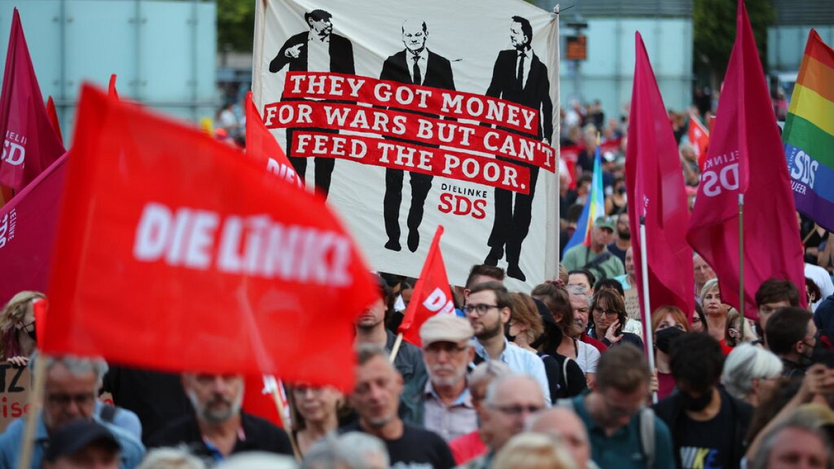 Proteste gegen hohe Energiepreise in Leipzig