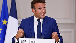 El presidente francés Emmanuel Macron en el Elíseo, París, 5/9/2022