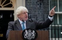 Utolsó beszédét mondta miniszterelnökként a Downing 10. előtt Boris Johnson 2022. szeptember 6-án
