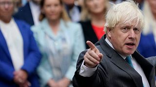 Outgoing British Prime Minister Boris Johnson speaks outside Downing Street in London, Tuesday, Sept. 6, 2022.