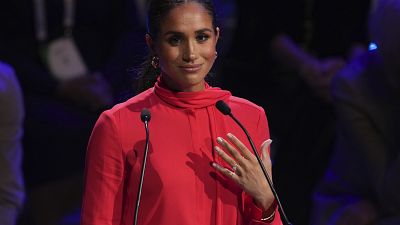 Meghan, the Duchess of Sussex, speaks at the One Young World 2022 summit in Manchester.