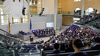 Israels Staatspräsident Izchak Herzog vor dem Bundestag in Berlin am 6.9.2022