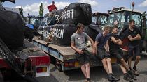 Dutch farmers protest against nitrogen and ammonia emissions cuts near the town of Drachten.