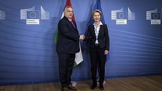 Archív fotó: Orbán Viktor és Ursula von der Leyen bizottsági elnök Brüsszelben