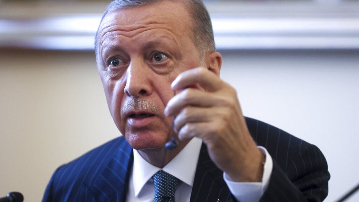 Ο Τούρκος πρόεδρος Ρετζέπ Ταγίπ Ερντογάν σε ομιλία του από την Βοσνία
