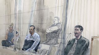 Dessin des principaux accusés au procès de l'attentat de Nice