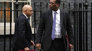 Former leadership contender, Sajid Javid (left), with the new Chancellor Kwazi Kwarteng (right)