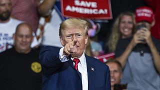 Former US President Donald Trump at a rally