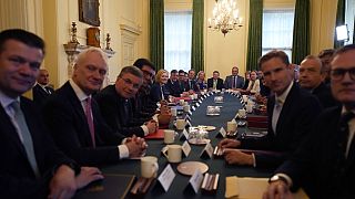 British Prime Minister Liz Truss holds her first cabinet meeting inside 10 Downing Street in London