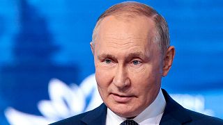 Russian President Vladimir Putin delivers his speech at the Eastern Economic Forum in Vladivostok, Russia