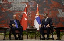 Presidente turco com o homólogo sérvio em Belgrado