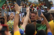 Jair Bolsonaro au milieu de ses supporters à Rio de Janeiro (Brésil), le 7 septembre 2022