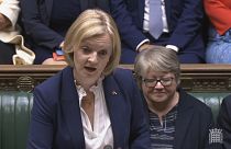 In this grab taken from video, Britain's Prime Minister Liz Truss speaks, during Prime Minister's Questions in the House of Commons, London, Wednesday, Sept. 7, 2022
