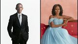 The official White House portraits of former President Barack Obama, by artist Robert McCurdy, and former first lady Michelle Obama, by artist Sharon Sprung