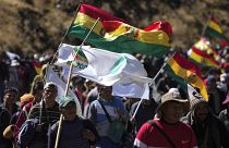 Manifestantes de Adepcoca marchan en contra del mercado de venta de hoja de coca en La Paz