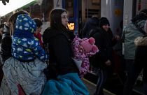Illustrative unrelated photo of Ukrainian refugees waiting at the train station in Przemysl, southeastern Poland, Thursday, March 17, 2022