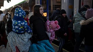 Illustrative unrelated photo of Ukrainian refugees waiting at the train station in Przemysl, southeastern Poland, Thursday, March 17, 2022