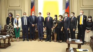 Une délégation de parlementaires français en visite à Ta¨wan, le mercredi 7 septembre 2022.