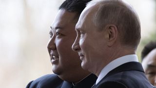 پوتین و کیم جونگ اون رهبر کره شمالی