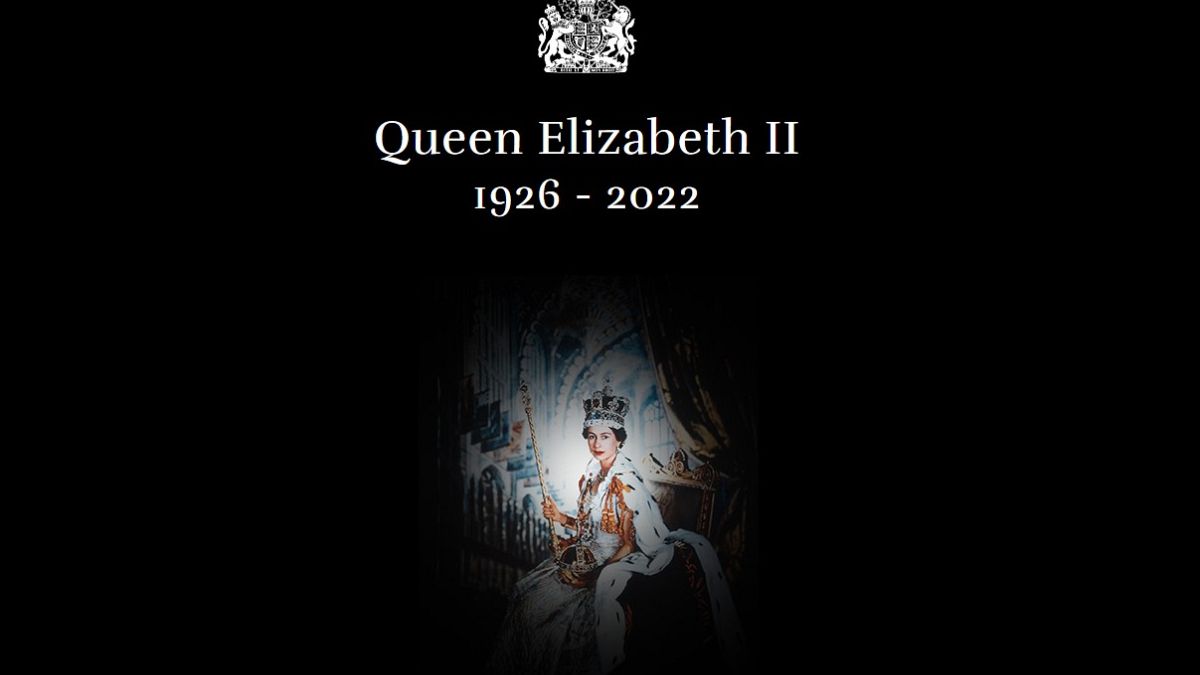 Imágen del anuncio del fallecimiento de Isabel II en la página web del palacio de Buckingham