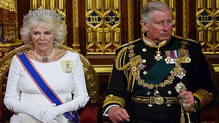 ملك بريطانيا الجديد تشارلز الثالث وعقيلته كاميلا، دوقة كورنوال.