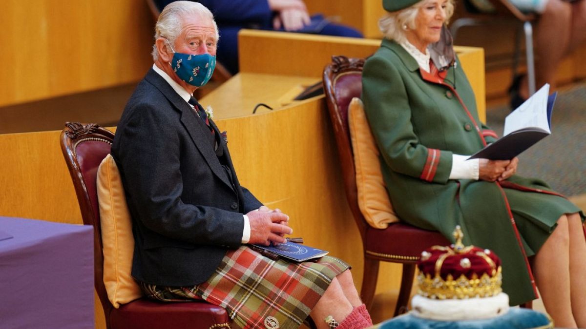 Le Prince Charles et son épouse Camilla, à Edimbourg (Ecosse), le 02/10/2021