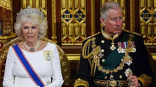 Rainha consorte Camila e o agora Rei Carlos III do Reino Unido
