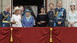 Members of the royal family gathered on the balcony of Buckingham Palace. Tuesday, 10 July 2018.