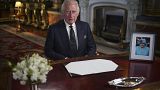 Britain's King Charles III delivers his address to the nation and the Commonwealth from Buckingham Palace