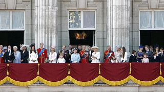 Archives : La famille royale britannique au balcon de Buckingham Palace, le 11/06/2011